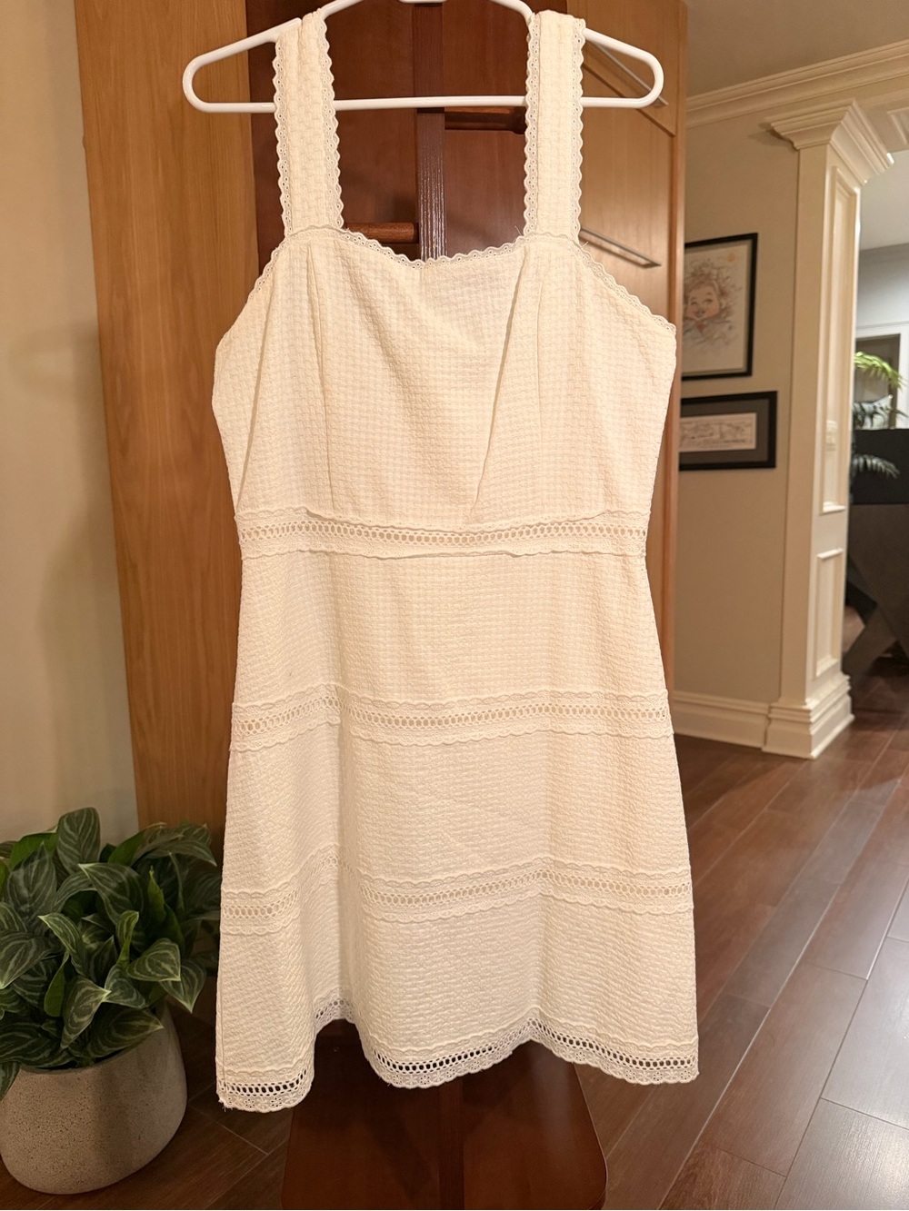 Cream Lace-Trim Sundress - Women's